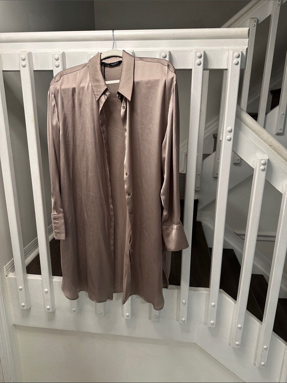 Zara Satin Midi Dress in Dusty Rose
